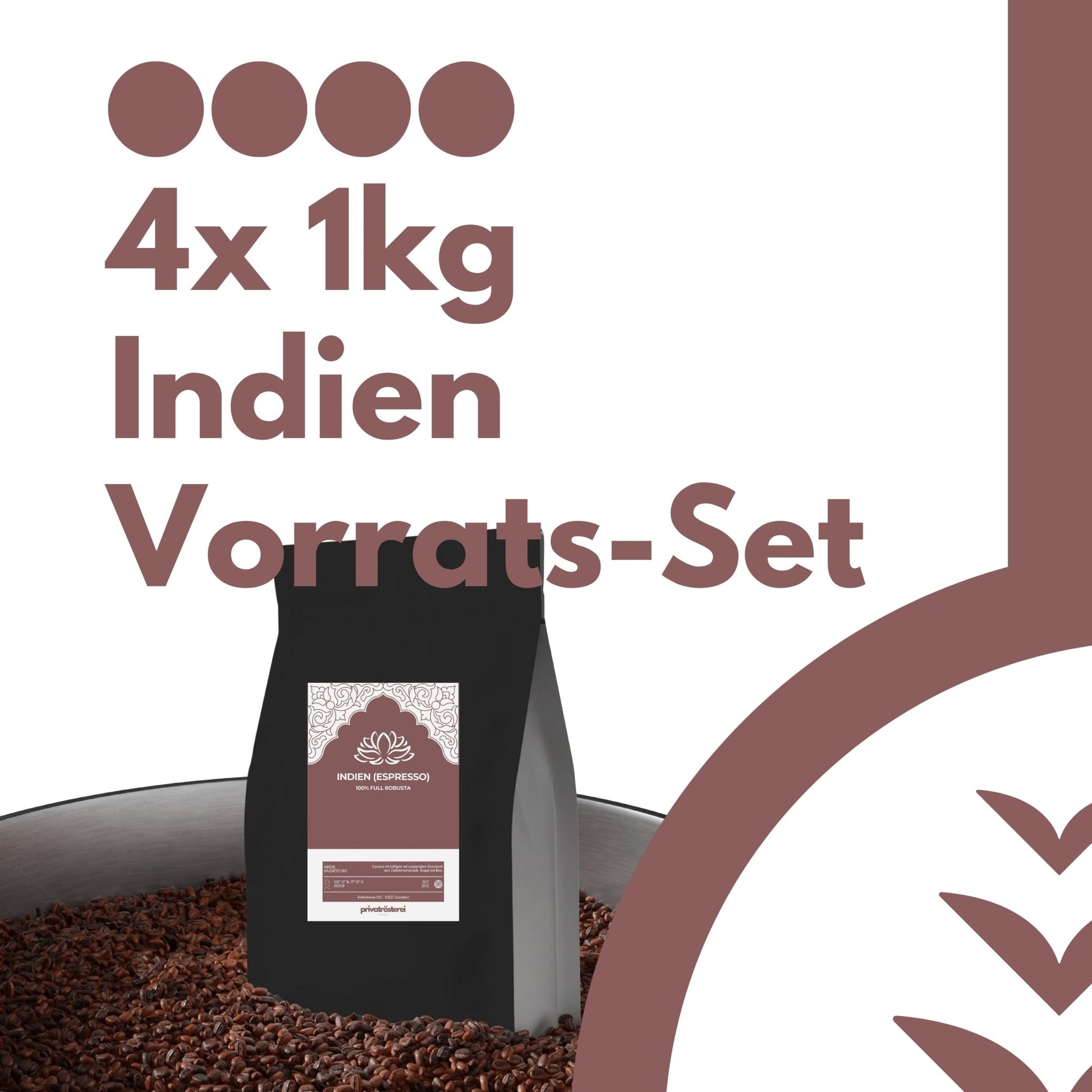 4x 1kg Espresso Indien Vorrats - Set - Café Nikan Privatrösterei