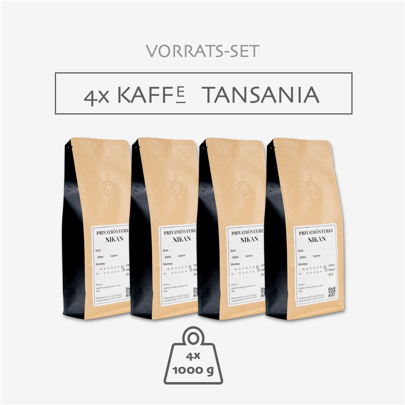 4x 1kg Tansania Vorrats-Set